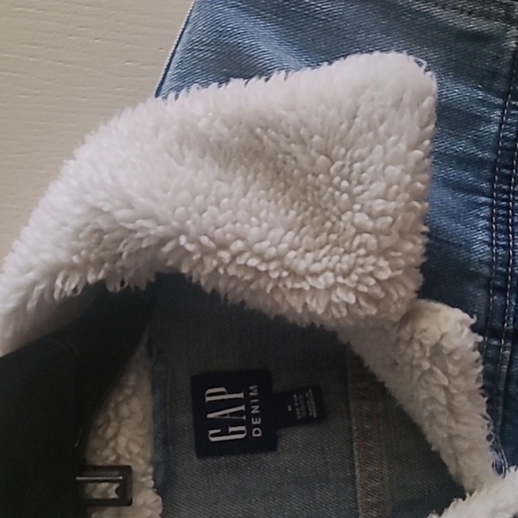 Gap Icon Denim Sherpa Jacket, Medium Wash, Sz M - Picture 6 of 6